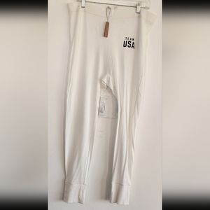 NWT SKIMS Pants Team USA Leggings 4X Rib Sleep Legging White Lounge Jogg…